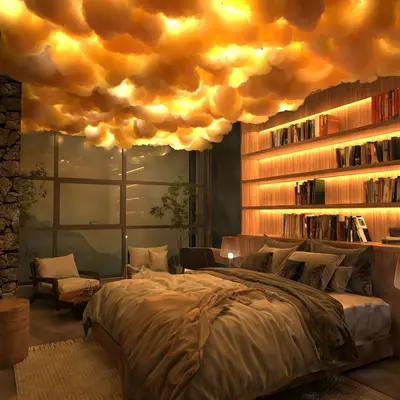 Близък детайл на текстурата на облачен таван