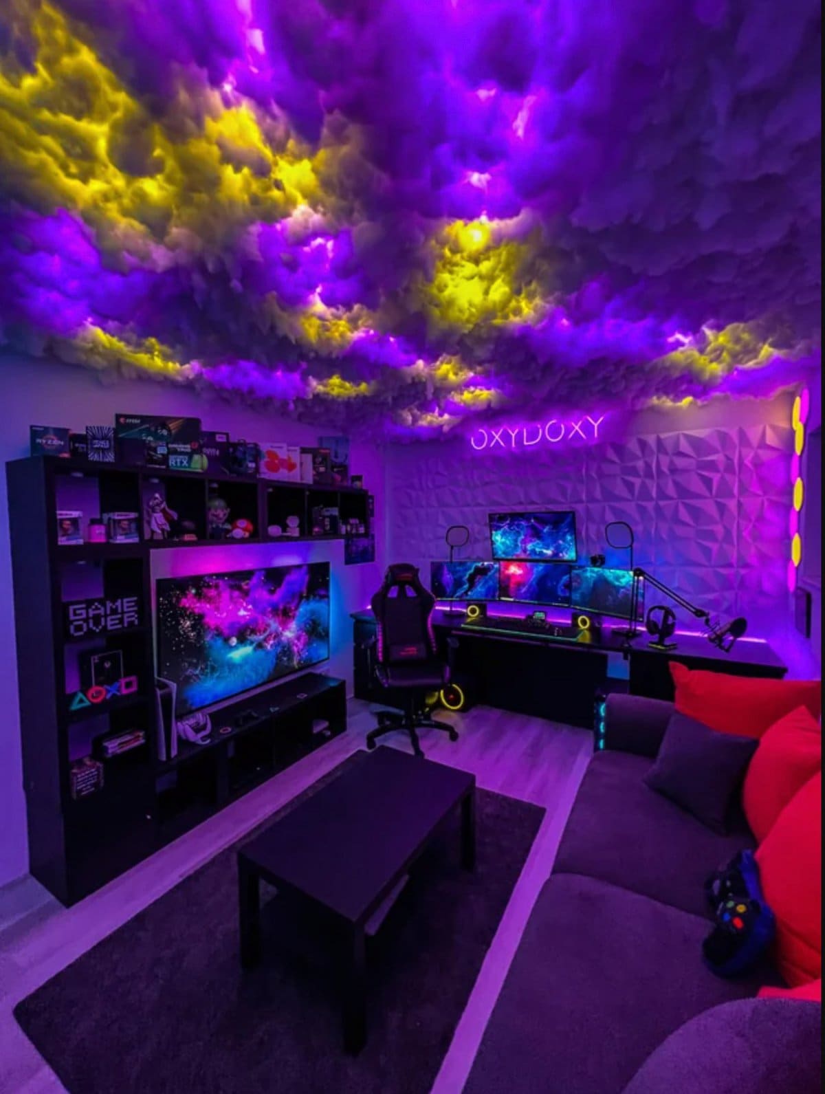 Облачен таван с мека LED подсветка